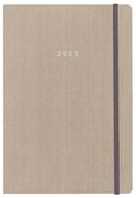 Next ημερολόγιο 2025 fabric ημερήσιο flexi μπεζ με λάστιχο 12x17εκ. τμχ.