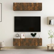 vidaXL Έπιπλα Τηλεόρασης Τοίχου 4 τεμ. Καπν. Δρυς 60x30x30εκ Επ. Ξύλο