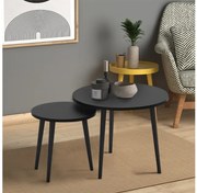 Τραπεζάκι Σαλονιού Σετ 2 Τμχ Roma Μαύρο 60x60x46 GP022-0072,4 Megapap-GP022-0072,4-Μαύρο GP022-0072,4