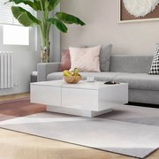vidaXL Τραπεζάκι Σαλονιού Γυαλιστερό Λευκό 90x60x31 εκ. Μοριοσανίδα