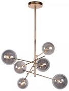 Φωτιστικό Κρεμαστό Lucide 46417-06-10 ALARA Χρυσό Χρώμα (Gold Coloured)|Φυμέ (Smoke) 2700 K