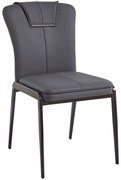 Καρέκλα Andria ΕΜ716,3 47x60x86cm Anthracite Μέταλλο,Τεχνόδερμα