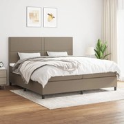 vidaXL Κρεβάτι Boxspring με Στρώμα Taupe 200x200 εκ. Υφασμάτινο