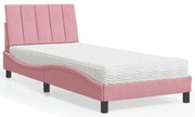 vidaXL Κρεβάτι με Στρώμα Hanko Ροζ 80 x 200 εκ. Βελούδινο