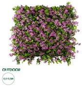 GloboStar® Artificial Garden CYPHEA HYSSOPIFOLIA 20350 Τεχνητό Διακοσμητικό Πάνελ Λουλουδιών - Κάθετος Κήπος σύνθεση Άνθος Κουφέας Μ50 x Π50 x Υ11cm