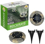Rockrays Ηλιακό Φανάρι LED Βράχος Φ12cm 2 Τεμάχια 321929