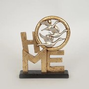 Διακοσμητικό Επιτραπέζιο Polyresin Home Με Χήνες Χρυσό-Ασημί 17,5x4,5x20,8εκ. ESTHETI 752-28539