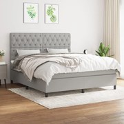 Κρεβάτι Boxspring με Στρώμα Αν. Πράσινο 160x200εκ Υφασμάτινο