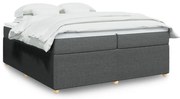 vidaXL Κρεβάτι Boxspring με Στρώμα Σκούρο Γκρι 200x200 εκ. Υφασμάτινο