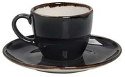 Φλυτζάνι Πορσελάνινο με Πιατάκι Terra TLG112K6 90ml Grey Espiel Porcelain