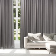 Κουρτίνα Χαμηλής Σκίασης Με Τρουκς Polyester 300x265εκ. Curtain Line 2225 Γκρι Das Home