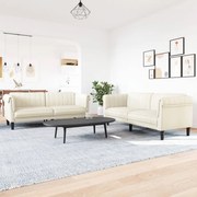 vidaXL Πολυθρόνες Σετ 2 Τεμαχίων Κρεμ από Βελούδο