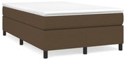 vidaXL Κρεβάτι Boxspring με Στρώμα Σκούρο Καφέ 120x190 εκ Υφασμάτινο