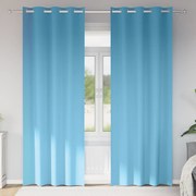 vidaXL Κουρτίνες με κουρτίνες 2 pcs Γαλάζιο 225 x 140 εκ. Πολυεστέρας