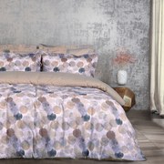 Σετ Σεντόνια Polycotton Μονά Με Λάστιχο 120x200+35εκ. Casual 5426 Μπεζ-Μαύρο-Taupe Das Home