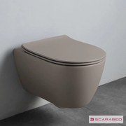 SCARABEO Moon Clean Flush 552000SC-510 Λεκάνη Κρεμαστή Rimless 50,5εκ με Slim Soft Close Κάλυμμα Μπεζ