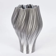 Βάζο Πορσελάνης 3D Ασημί 19,5x19,5x30εκ. ESTHETI 752-21094