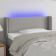 vidaXL Κεφαλάρι Κρεβατιού LED Ανοιχτό Γκρι 103x16x78/88 εκ. Υφασμάτινο