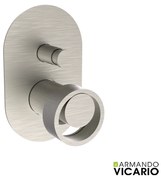 Armando Vicario HALO Μίκτης εντοιχισμού 2 εξόδων με εκτροπέα Inox Finish