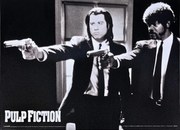 Μεταλλική πινακίδα Pulp Fiction - Black and White Guns