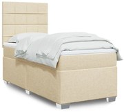 ΚΡΕΒΑΤΙ BOXSPRING ΜΕ ΣΤΡΩΜΑ ΚΡΕΜ 90X190 ΕΚ.ΥΦΑΣΜΑΤΙΝΟ 3290348