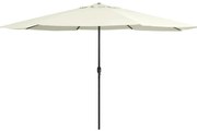 vidaXL Ομπρέλα Κήπου Λευκό της Άμμου 390 εκ. με Μεταλλικό Ιστό