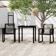 vidaXL Σετ Τραπεζαρίας Κήπου 3 Τεμαχίων Μαύρο