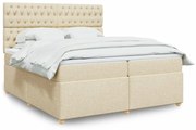 ΚΡΕΒΑΤΙ BOXSPRING ΜΕ ΣΤΡΩΜΑ ΚΡΕΜ 200X200 ΕΚ. ΥΦΑΣΜΑΤΙΝΟ 3291399