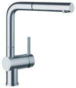 Blanco Linus-S Stainless Steel Finish Μπαταρία Κουζίνας με Περιστρεφόμενο Ρουξούνι και Μεταλλικό Αποσπώμενο Ντους