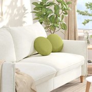 vidaXL Μαξιλάρια καθισμάτων 2 pcs Ανοιχτό Πράσινο Ø30 x 13 εκ ύφασμα