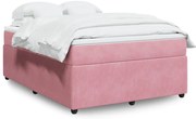 vidaXL Κρεβάτι Boxspring με Στρώμα Ροζ 160x200 εκ. Βελούδινο