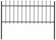 vidaXL Φράχτης Κήπου με Κορυφή Δόρυ Μαύρος Ατσάλινος 181 x 80 εκ.