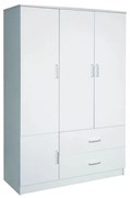 CLOSET Ντουλάπα Τετράφυλλη, 5 Ράφια, 2 Συρτάρια, Θέσεις για Κρεμάστρες, Απόχρωση Άσπρο