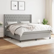 ΚΡΕΒΑΤΙ BOXSPRING ΜΕ ΣΤΡΩΜΑ ΑΝΟΙΧΤΟ ΓΚΡΙ 180X200 ΕΚ. ΥΦΑΣΜΑΤΙΝΟ 3131689