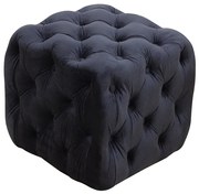 ASTRA ΣΚΑΜΠΟ BLACK VELVET ΥΦΑΣΜΑ 45X45Χ45εκ. - (45X45Χ45εκ.), Χρώμα: BLACK - ZITA PLUS