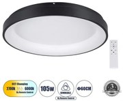 Πλαφονιέρα Φωτιστικό Οροφής Δαχτυλίδι LED CCT 105W 12075lm SALEM Globostar 61237 Μαύρο