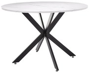 STOCKHOLM ΤΡΑΠΕΖΙ ΡΟΤΟΝΤΑ ΛΕΥΚΟ ΜΕ ΟΨΗ ΜΑΡΜΑΡΟΥ 110x110x75cm