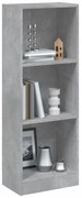 vidaXL Βιβλιοθήκη με 3 Ράφια Γκρι Σκυροδ. 40x24x109 εκ. Επεξεργ. Ξύλο