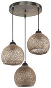 Φωτιστικό Οροφής PWL-1121 Φ40x75cm 3xE27 60W Brown