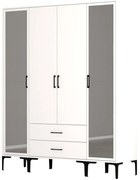 Ντουλάπα Τετράφυλλη Kumsal 845HCT5478 160x47,5x201,4cm White Τετράφυλλη