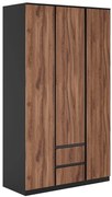 Τρίφυλλη Ντουλάπα Ρούχων RONAN Livorno Oak/Μαύρο 120x52x210.5