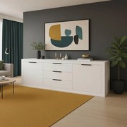 Μπουφές Doha σε λευκή απόχρωση 210x45x80.5εκ 210x45x80.5 εκ.