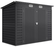 Outsunny Αποθήκη Κήπου από Χάλυβα, Αποθήκη Εργαλείων, Διπλές Πόρτες, 249Π x 121Β x 166/183Υ εκ., Γκρι