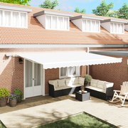 vidaXL Ανασυρόμενη Τέντα with Λευκό 500 x 300 εκ Λευκό