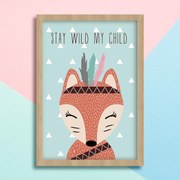 Παιδικό ξύλινο κάδρο 23x32cm Stay Wild KD468