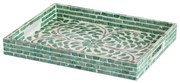 Artekko Ivory Διακοσμητικός Δίσκος MDF Capiz Πράσινο (45x35x5)cm Artekko 48752