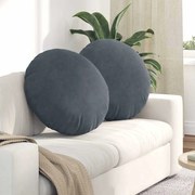 Μαξιλάρια καθισμάτων 2 pcs Σκούρο Γκρι Ø 40 x 13 εκ. Βελούδο