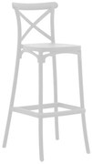 Bar stool Crossie pp white 44x39x103cm 44x44x113 εκ.