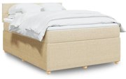 ΚΡΕΒΑΤΙ BOXSPRING ΜΕ ΣΤΡΩΜΑ ΚΡΕΜ 140X200 ΕΚ. ΥΦΑΣΜΑΤΙΝΟ 3287484