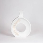 Βάζο Ξύλινο Λευκό-Natural 25x6x32εκ. ESTHETI 819-00683
